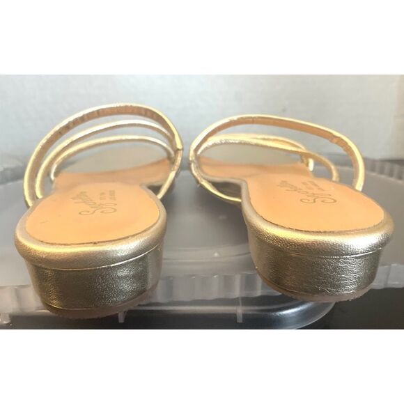 Seychelles ROCK CANDY SANDALS WOMENS Gold LEATHER STRAPPY SANDALS Size 8.5 NEW - Picture 4 of 11